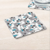 Retro Mitte Jahrhundert Modernes kosmisches Abstra Rechteckiger Pappuntersetzer (angewinkelt)