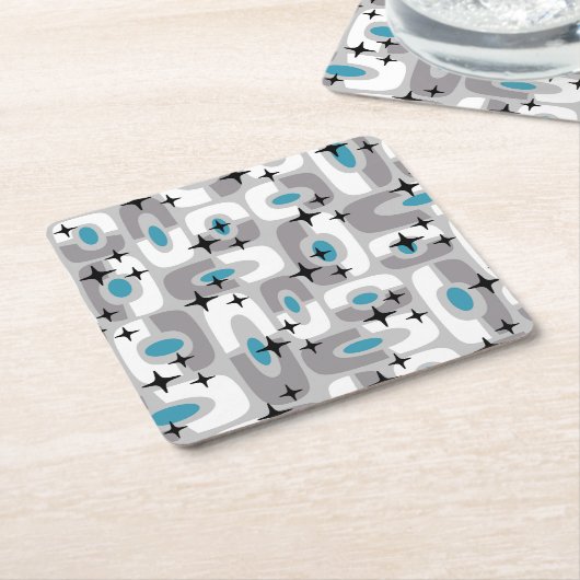 Retro Mitte Jahrhundert Modernes kosmisches Abstra Rechteckiger Pappuntersetzer (angewinkelt)