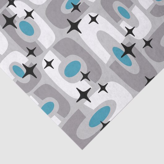 Retro Mitte Jahrhundert Modernes kosmisches Abstra Seidenpapier (Ausschnitt)