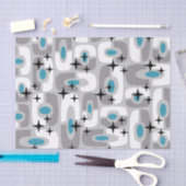 Retro Mitte Jahrhundert Modernes kosmisches Abstra Seidenpapier (Handwerk)