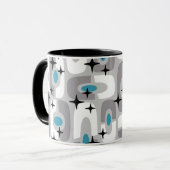 Retro Mitte Jahrhundert Modernes kosmisches Abstra Tasse (Vorderseite Links)