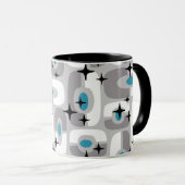 Retro Mitte Jahrhundert Modernes kosmisches Abstra Tasse (VorderseiteRechts)