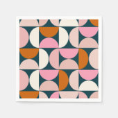 Retro Mitte Jahrhundert Modernes Muster Blau Rosa Serviette (Vorderseite)