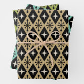 Retro Mitte Jahrhundert Modernes Muster der Diamon Geschenkpapier Set (Beispiel)