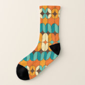 Retro Mitte Jahrhundert Modernes Muster Orange und Socken (Links - Außen)