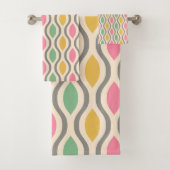 Retro Mitte Jahrhundert Modernes Ogee Muster Badhandtuch Set (Insitu)