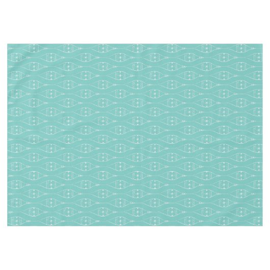 Retro Mitte Jahrhundert Modernes Ornament Muster Tischdecke (Vorderseite (Horizontal))