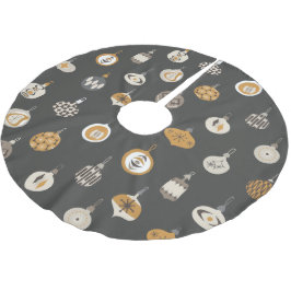 Retro Mitte Jahrhundert Modernes Ornament Weihnach Polyester Weihnachtsbaumdecke