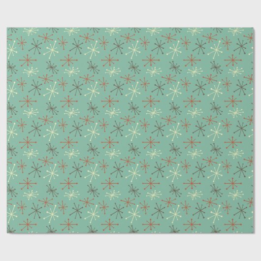 Retro Mitte Jahrhundert Modernes Sputnik Wrapping  Geschenkpapier (Flach)