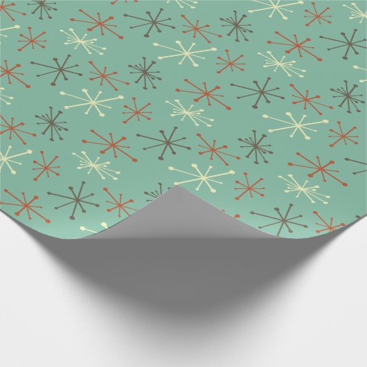 Retro Mitte Jahrhundert Modernes Sputnik Wrapping  Geschenkpapier (Ecke)