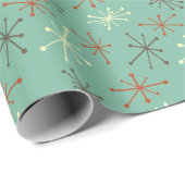 Retro Mitte Jahrhundert Modernes Sputnik Wrapping  Geschenkpapier (Rolleneckpunkt)
