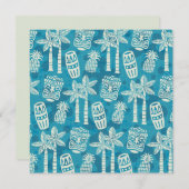 Retro Mitte Jahrhundert Modernes Tiki Muster Einladung (Vorne/Hinten)