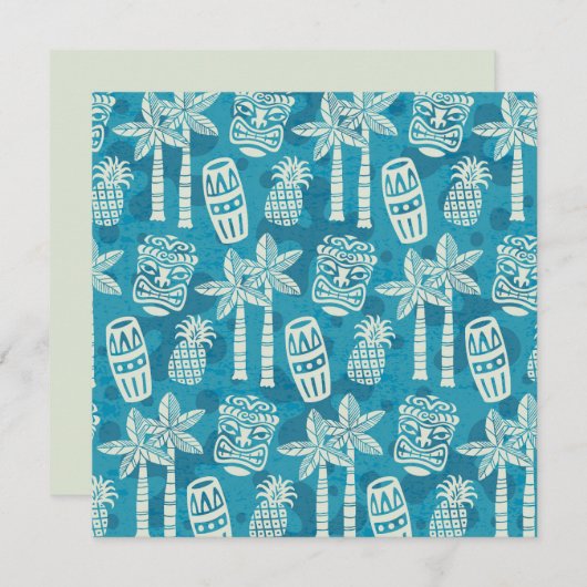 Retro Mitte Jahrhundert Modernes Tiki Muster Einladung (Vorne/Hinten)