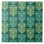 Retro Mitte Jahrhundert Modernes Tiki Muster Fliese (Vorderseite)