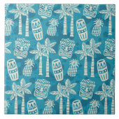 Retro Mitte Jahrhundert Modernes Tiki Muster Fliese (Vorderseite)