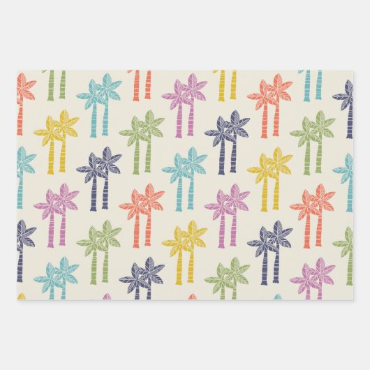 Retro Mitte Jahrhundert Modernes Tiki Muster Geschenkpapier Set (Vorderseite 3)