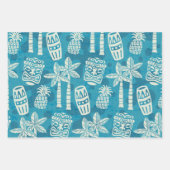 Retro Mitte Jahrhundert Modernes Tiki Muster Geschenkpapier Set (Vorderseite)