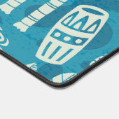 Retro Mitte Jahrhundert Modernes Tiki Muster Schreibtischunterlage (Ecke)