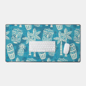 Retro Mitte Jahrhundert Modernes Tiki Muster Schreibtischunterlage (Tastatur & Maus)