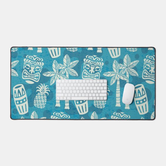 Retro Mitte Jahrhundert Modernes Tiki Muster Schreibtischunterlage (Tastatur & Maus)