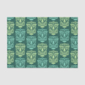 Retro Mitte Jahrhundert Modernes Tiki Muster Seidenpapier (Vorderseite)