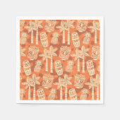 Retro Mitte Jahrhundert Modernes Tiki Muster Serviette (Vorderseite)