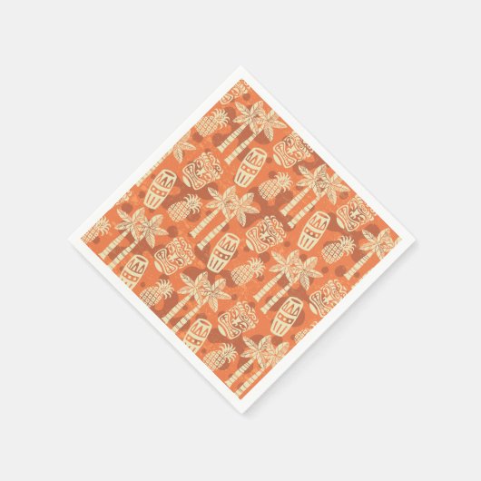 Retro Mitte Jahrhundert Modernes Tiki Muster Serviette (Ecke)