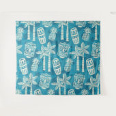 Retro Mitte Jahrhundert Modernes Tiki Muster Wandteppich (Vorderseite (Horizontal))