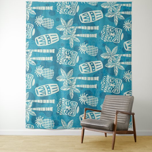 Retro Mitte Jahrhundert Modernes Tiki Muster Wandteppich (Beispiel)