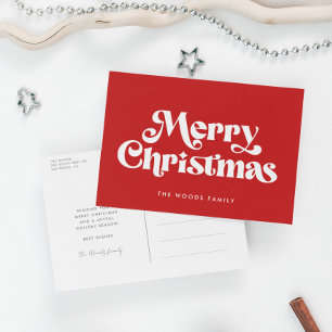 Retro Mitte Jahrhundert Rot Frohe Weihnachten