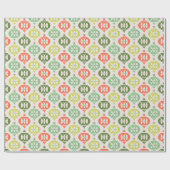 Retro Mitte Jahrhundert Rot, Peach & Green Weihnac Geschenkpapier (Flach)