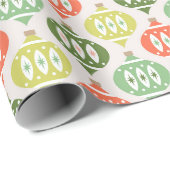 Retro Mitte Jahrhundert Rot, Peach & Green Weihnac Geschenkpapier (Rolleneckpunkt)