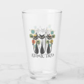 Retro Mitte Jahrhundert Schwarze Atomkatzen MCM Glas (Rückseite)