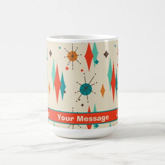 Retro Mitte Jahrhundert Sternexplosion Diamond Per Kaffeetasse (Mittel)