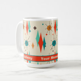 Retro Mitte Jahrhundert Sternexplosion Diamond Per Kaffeetasse