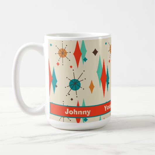 Retro Mitte Jahrhundert Sternexplosion Diamond Per Kaffeetasse (Links)