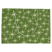 Retro Mitte Jahrhundert Twinkling Stars Grün Große Geschenktüte (Rückseite)