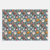 Retro Mitte Jahrhundert Weihnachten Geschenkpapier Set (Vorderseite 3)