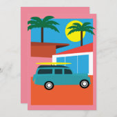 Retro Mitte Jahrhunderts Moderne kalifornische Dru Einladung (Vorne/Hinten)