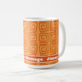 Retro Mitte Orange Muster Personalisiert Kaffeetasse (VorderseiteRechts)