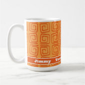 Retro Mitte Orange Muster Personalisiert Kaffeetasse (Links)