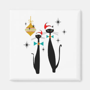 Retro Mittel Jahrhundert Moderne Cooler Katze Weih Magnet