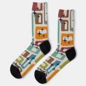 Retro-Mittel-Moderne-Abstraktes Muster Socken (Linkes Detail)