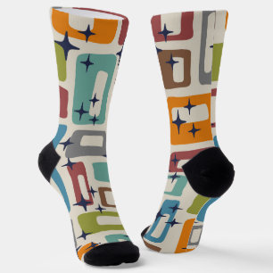 Retro-Mittel-Moderne-Abstraktes Muster Socken
