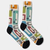 Retro-Mittel-Moderne-Abstraktes Muster Socken (Rechts)