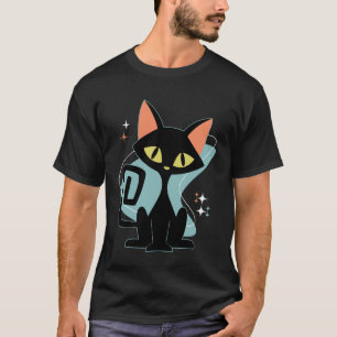 Retro-Mittelalter-Katze moderner Look 50er 60er Ja T-Shirt