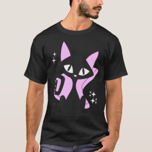 Retro-Mittelalter-Katze moderner Look 50er 60er Ja T-Shirt