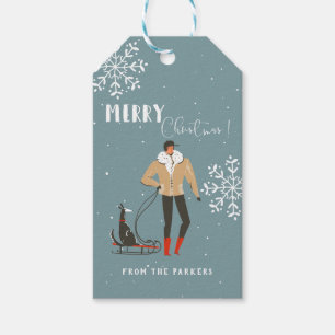Retro-Mittelalter-Modern-Christmas-Feiertag Geschenkanhänger