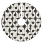 Retro Mittelalter Moderne Sternexplosionen Schwarz Polyester Weihnachtsbaumdecke (Vorderseite)