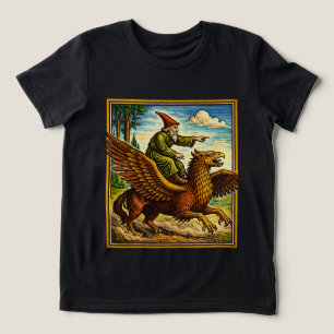 Retro-Mittelalter-Schneckenreiter-Fantasy-T-Shirt- Tri-Blend Shirt